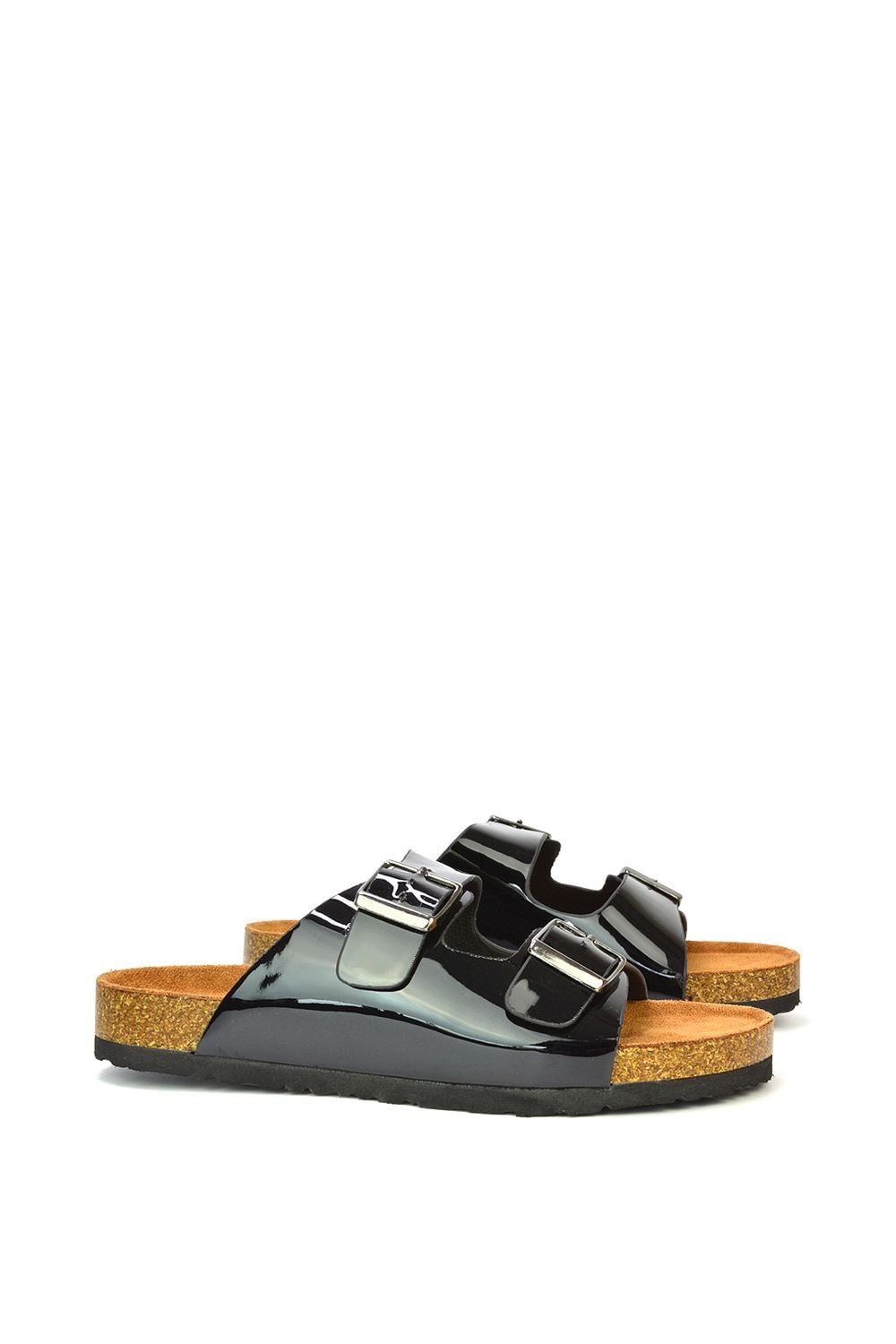 XY London 'Star' Double Strap Buckle Up Summer Slip On Flat Sandals image 5