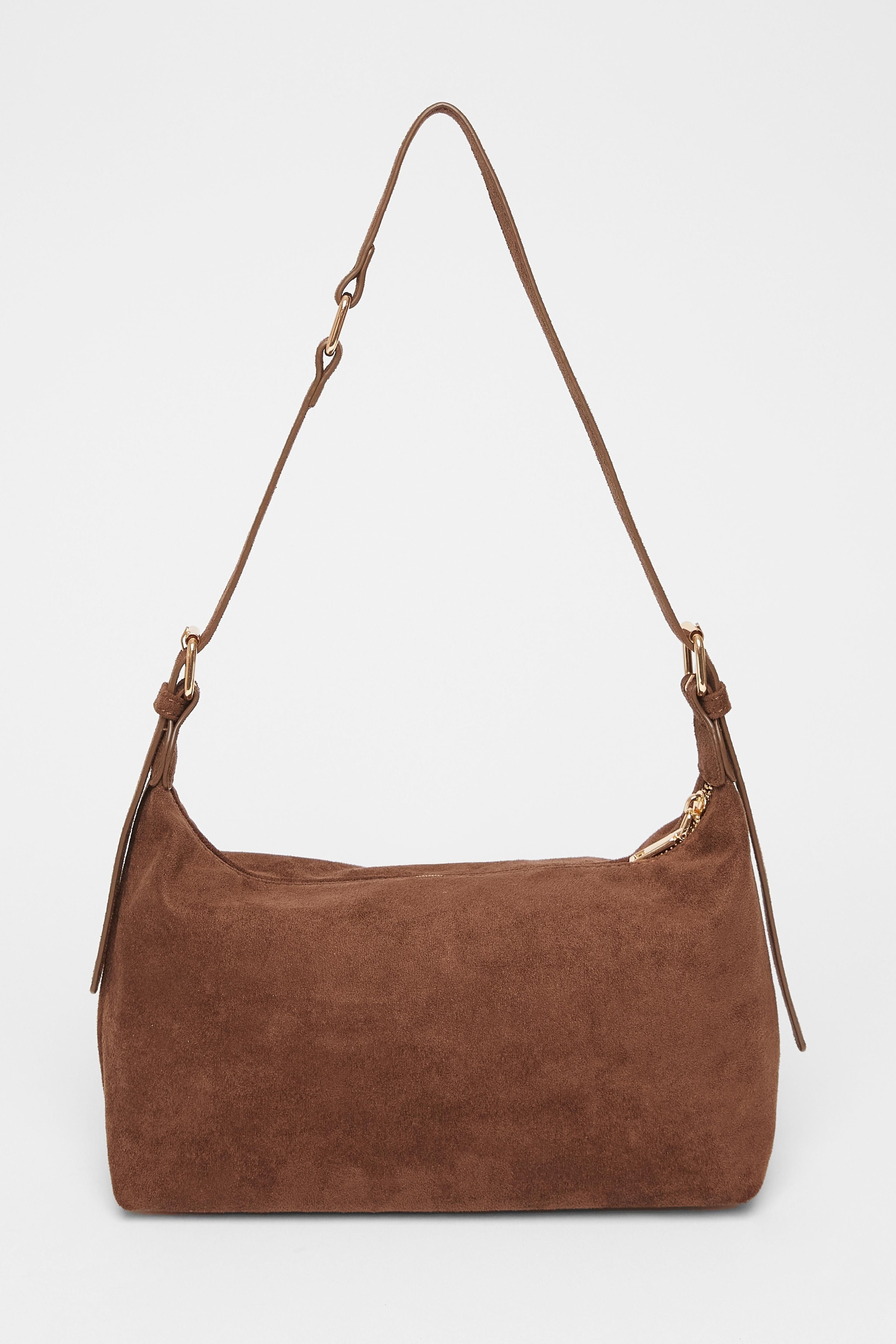 Quiz Brown Faux Suede Shoulder Bag image 3