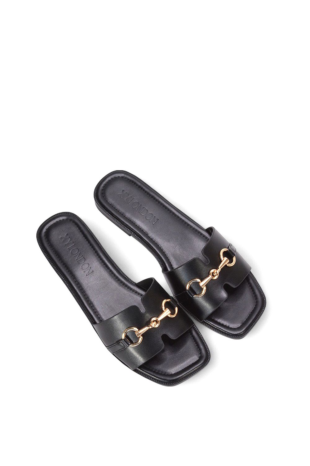 XY London 'Lesley' Square Toe Mule Slider Sandals With Buckle Detail image 5