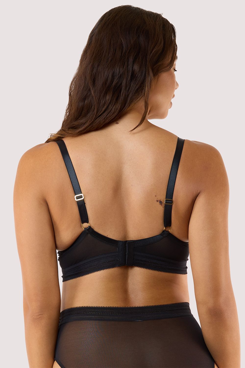 Playful Promises Icon Black 'Sheer Plunge Bra' image 2