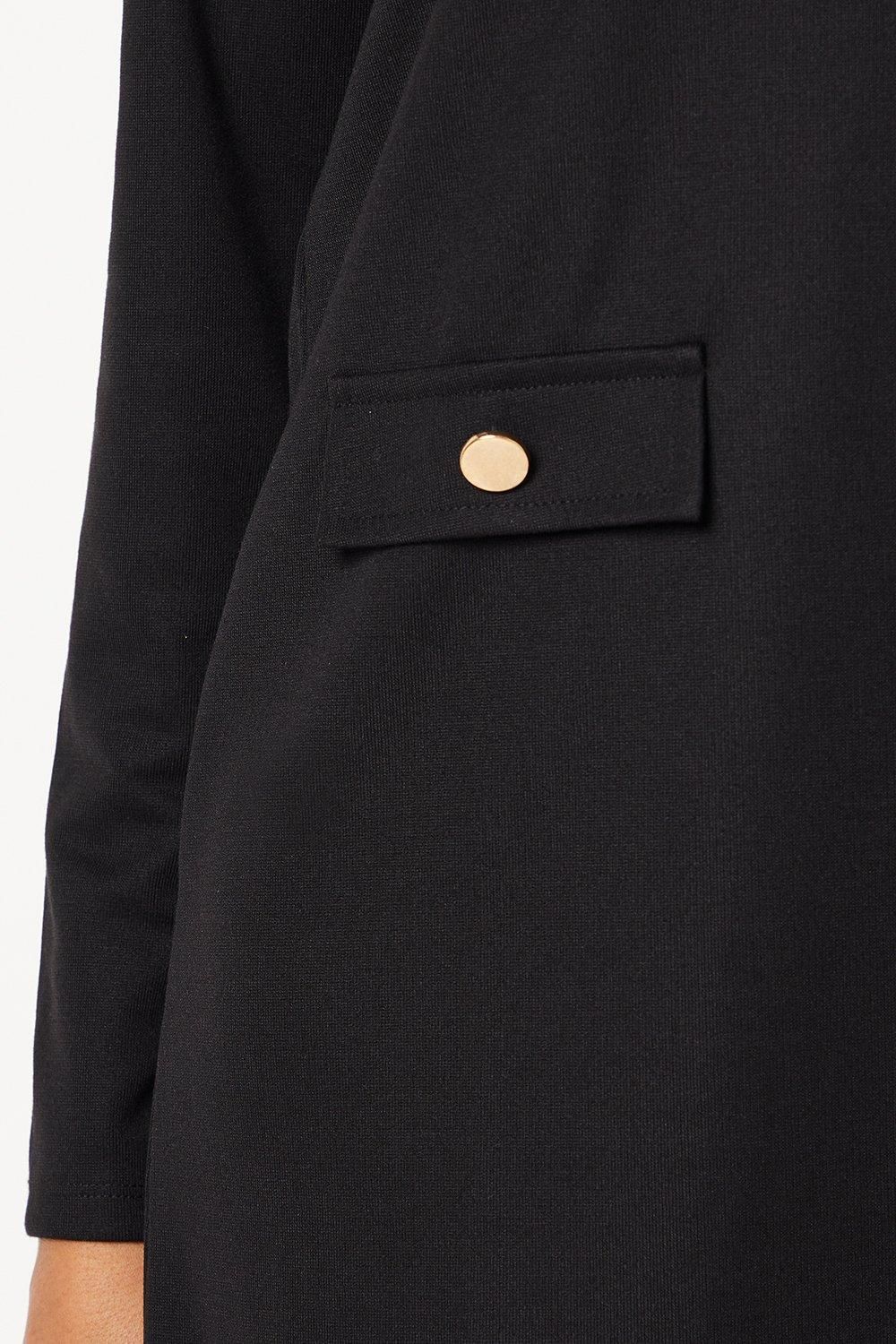 Dorothy Perkins Ponte Button Pocket Dress Black image 5