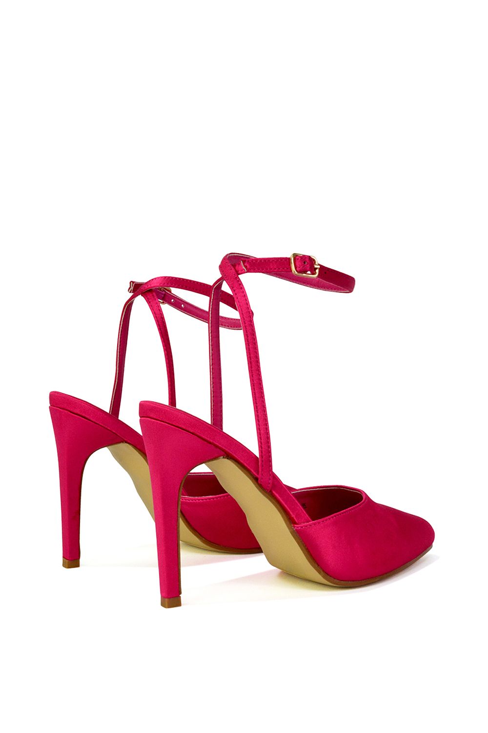 XY London 'Liliane' 2 Part Pointed Toe Satin Shoes Stiletto Heel image 3