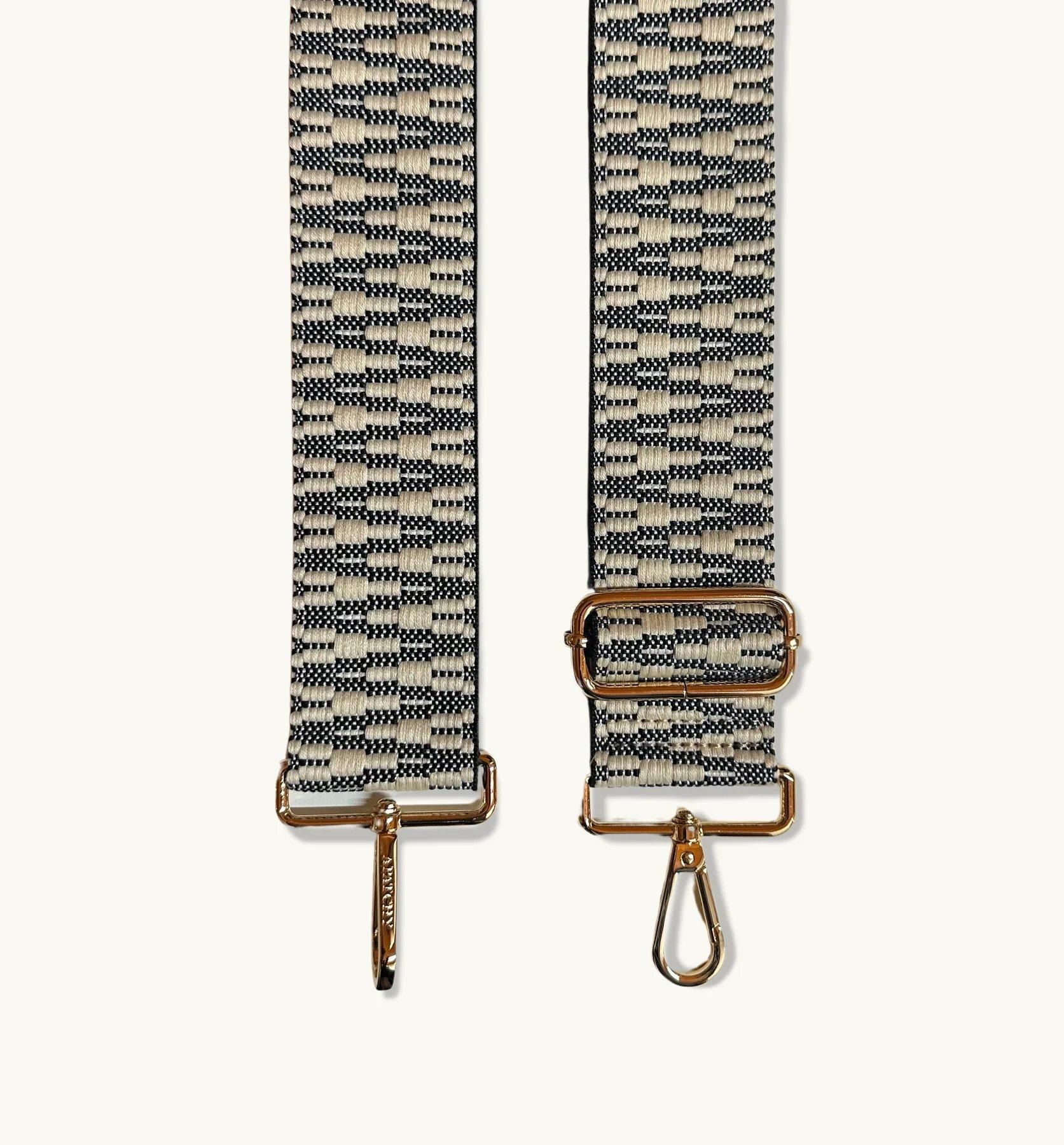 Apatchy London The Mini Tassel Dark Grey Leather Phone Bag With Midnight Zigzag Strap image 4