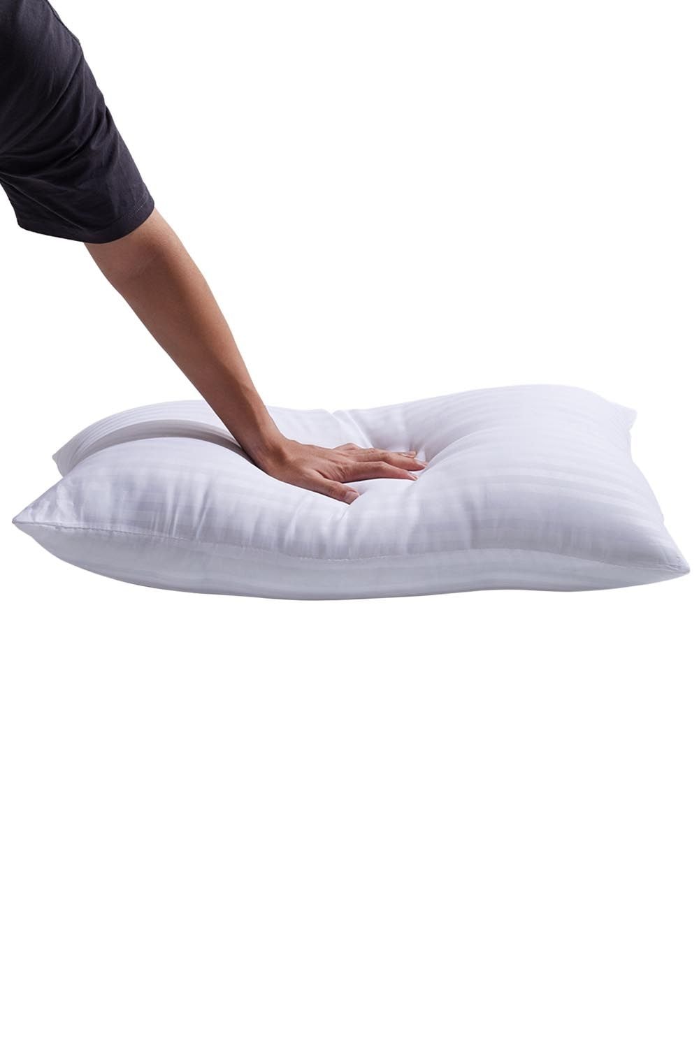 Living and Home 2Pcs Washable Stripe Bed Pillows Comfortable Medium Firm Support Pillows, 70cm L x 42cm W image 3