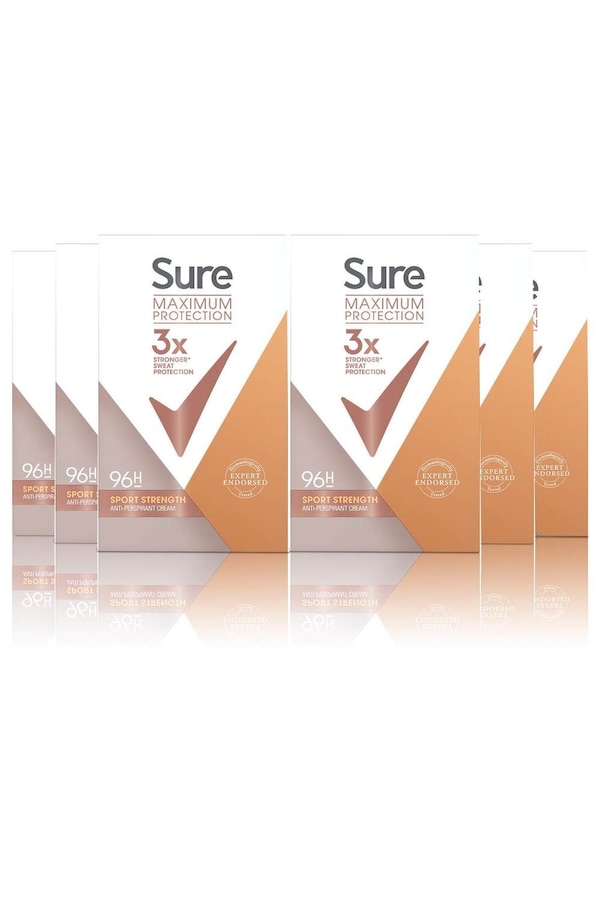 Sure Women Maximum Protection 'Anti-Perspirant Deodorant' Cream, 6x45ml