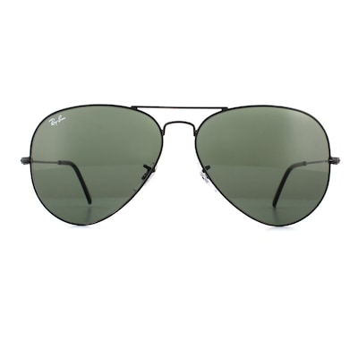 Ray-Ban Aviator Black Green Large Aviator 3026 Sunglasses