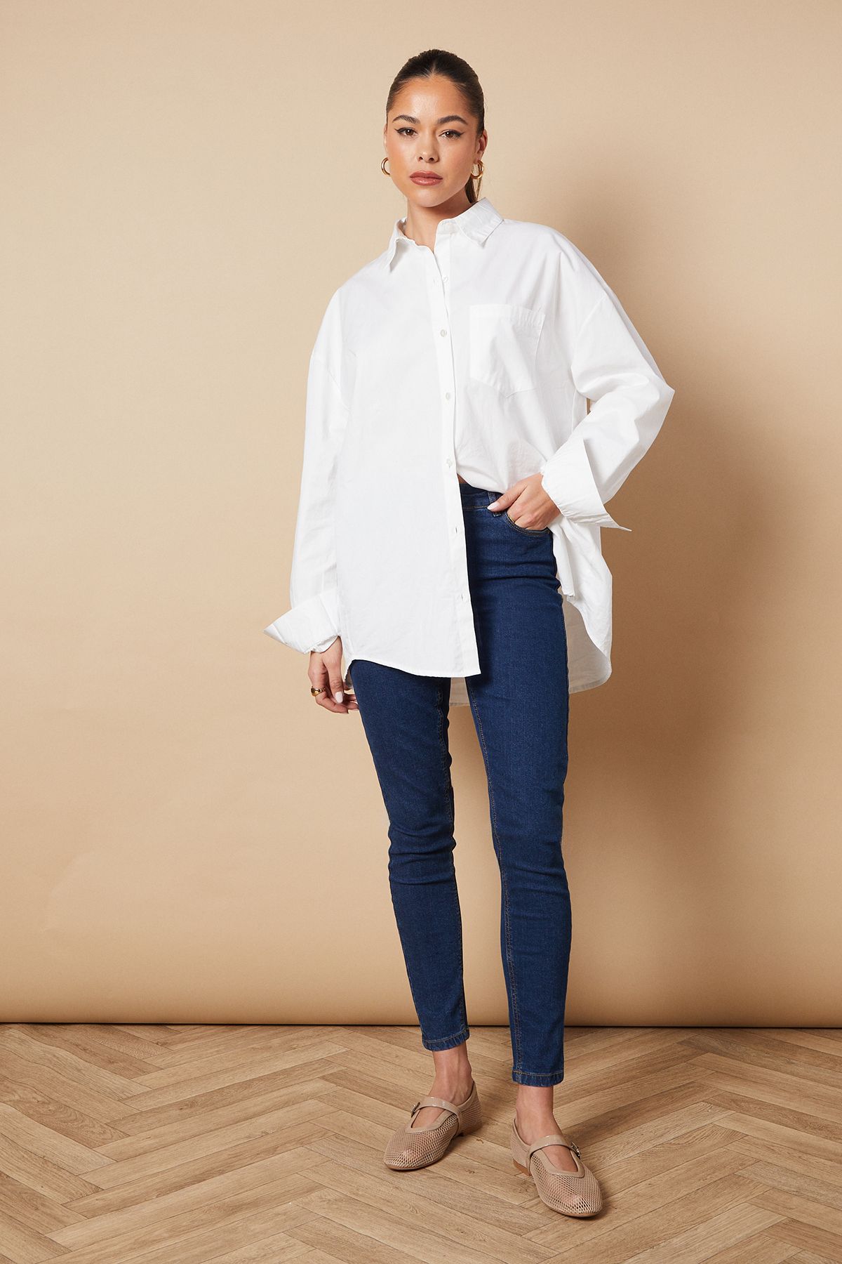 Oasis Jade Mid Rise Skinny Jeans Indigo image 1