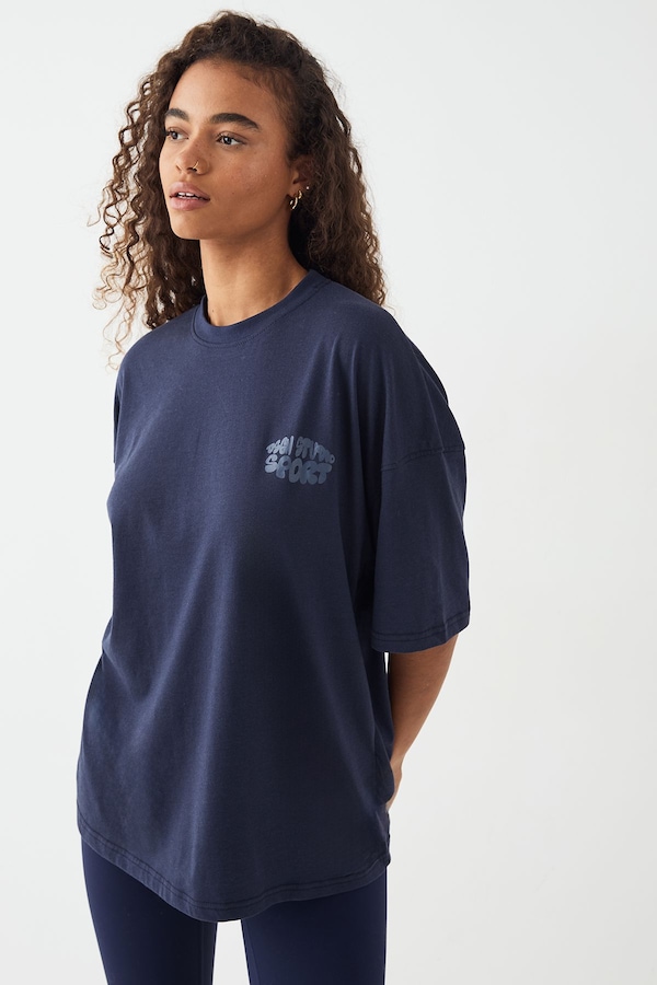 DSGN Studio DSGN Studio Sport Printed Oversized T-Shirt Navy