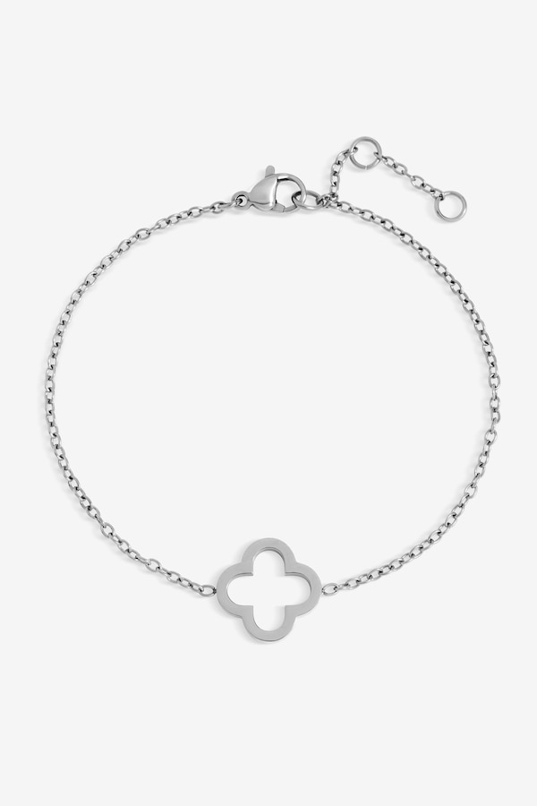 Jon Richard Sterling Silver Plated Waterproof Clover Bracelet
