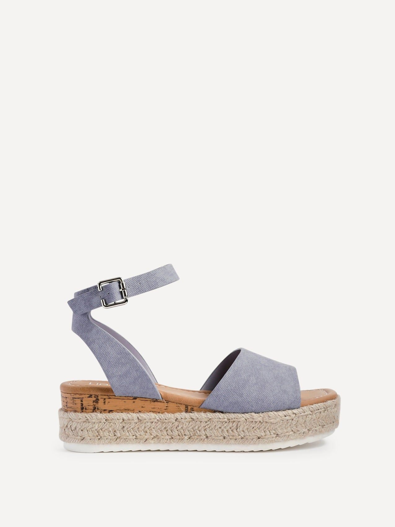 Linzi Paradise Blue Espadrille Flatform Sandals