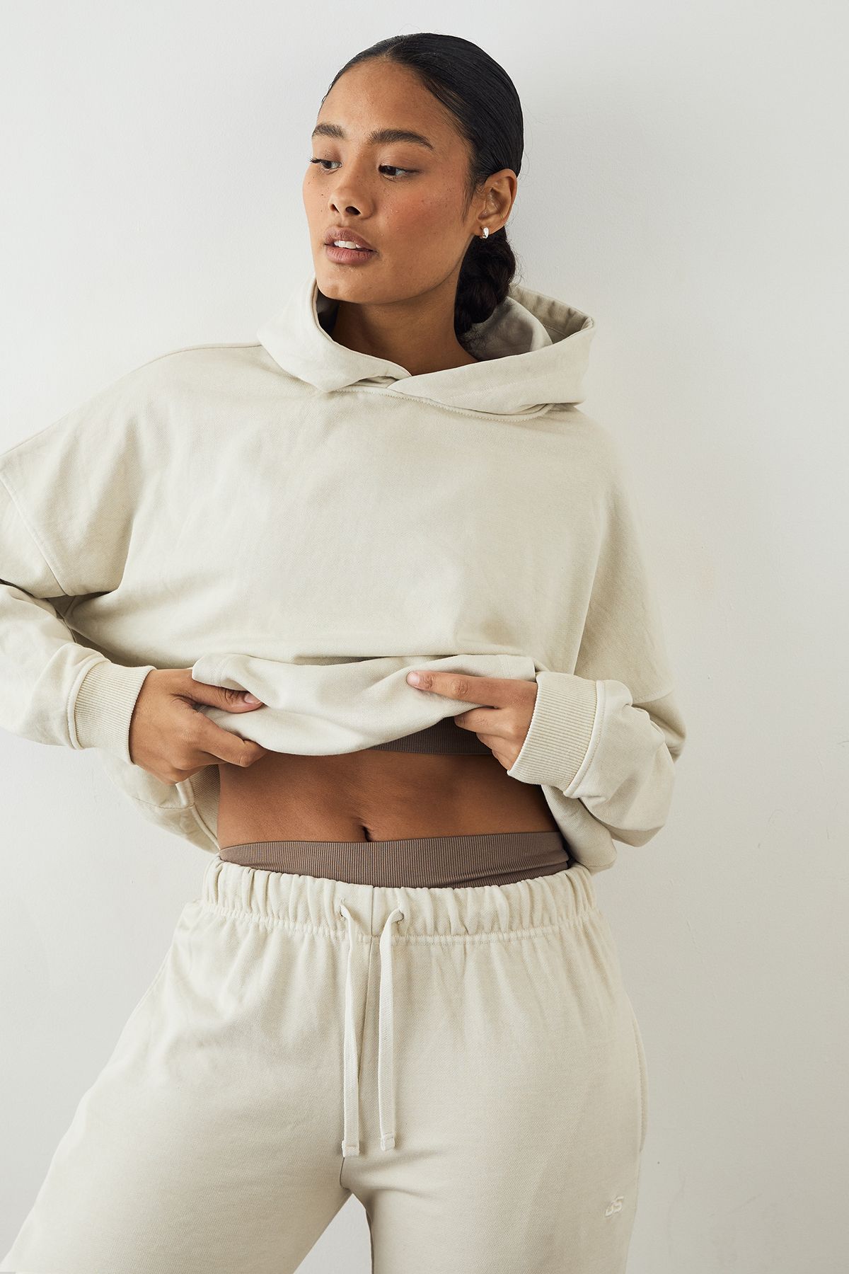 DSGN Studio DSGN Studio Premium Heavyweight Washed Oversized Hoodie Ecru image 1