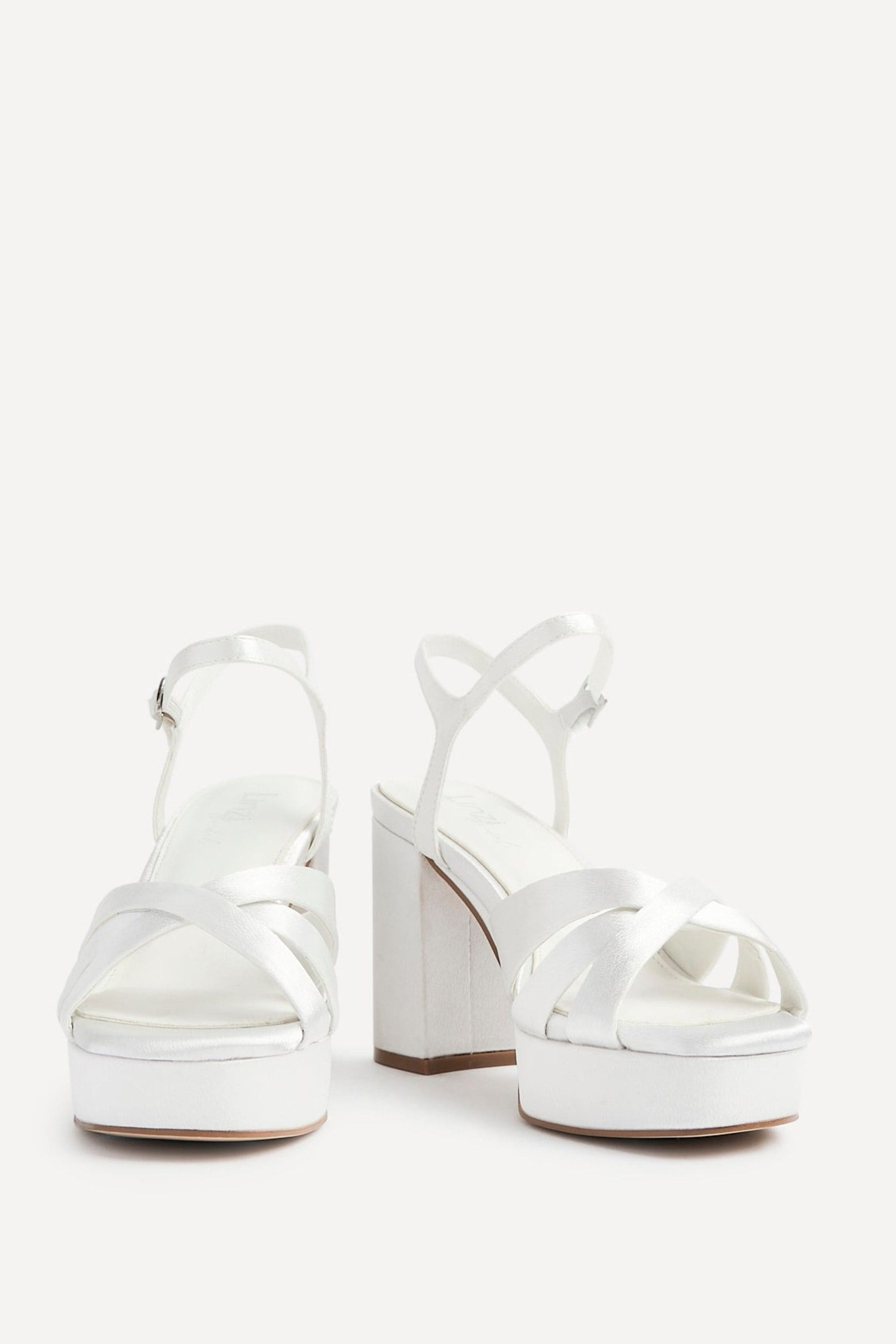 Linzi Keliah Red Faux Leather Crossover Platform Heels image 3