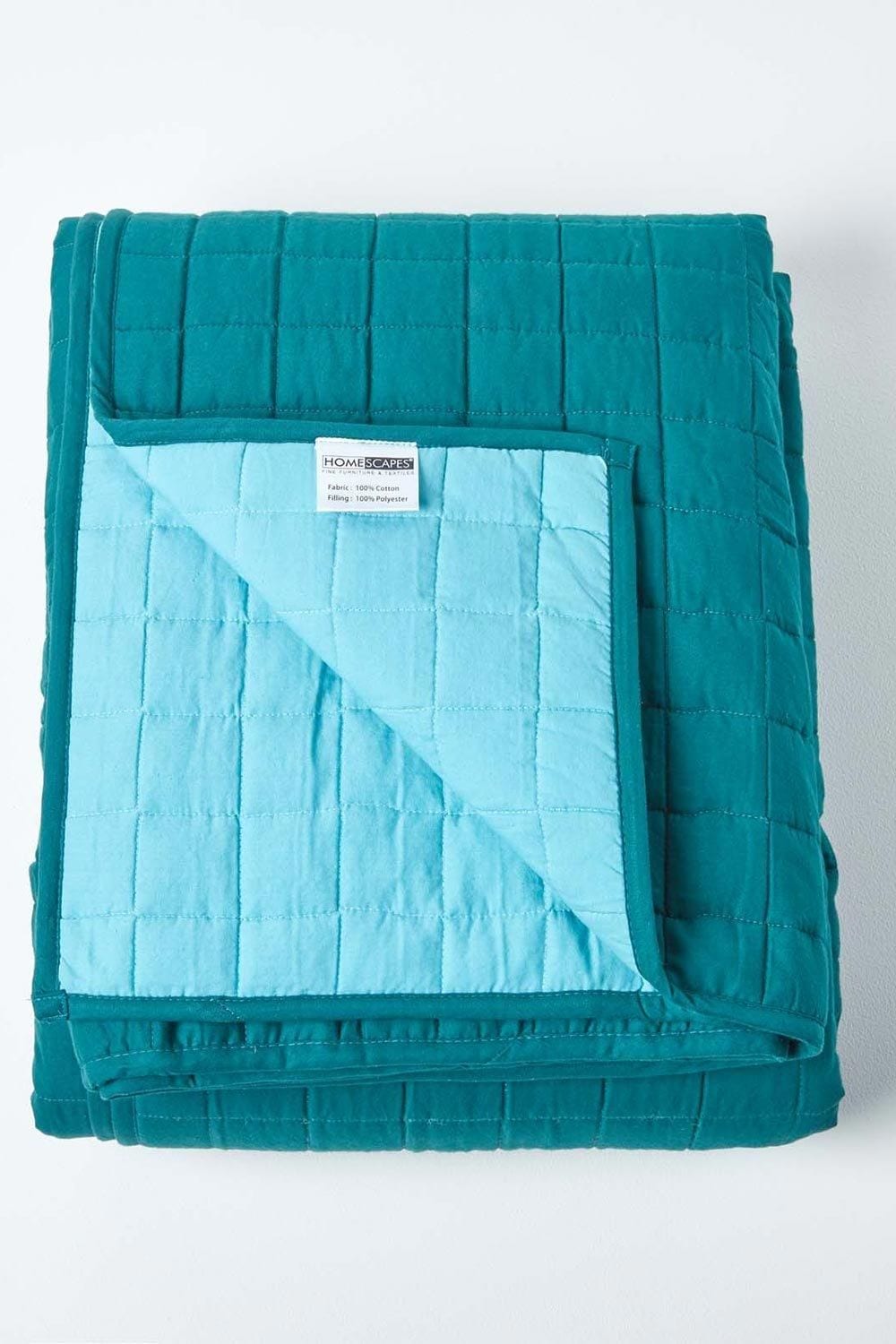 Homescapes Cotton Quilted Reversible Bedspread image 2