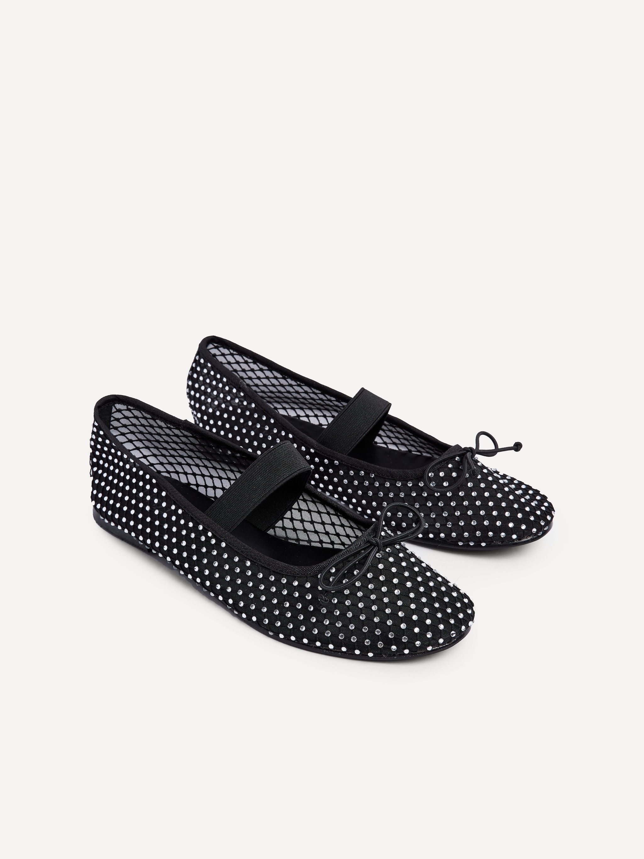 Linzi Cecilia Black Mesh & Diamante Mary Jane Pump image 5