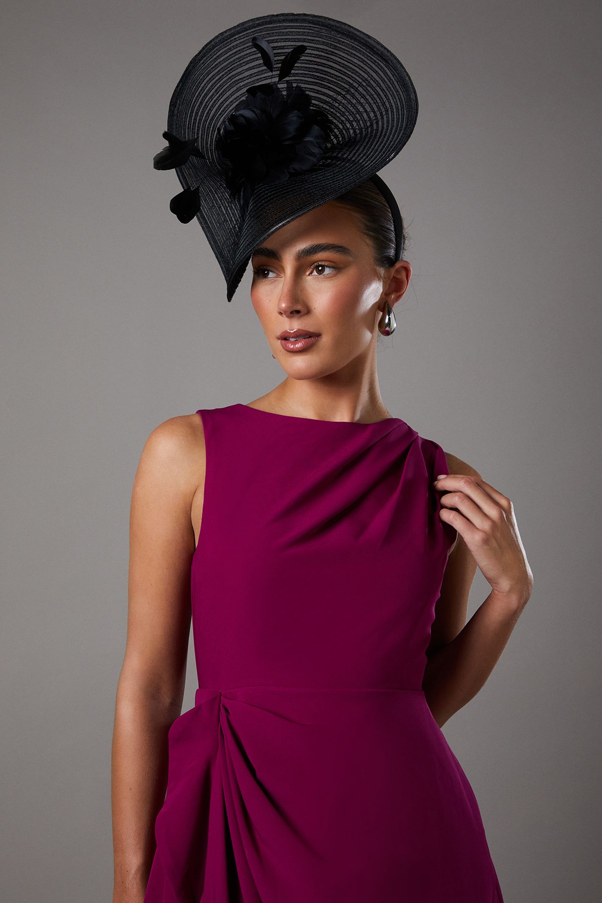 Coast Crepe Ruffle Dress With Low Back Raspberry image 4