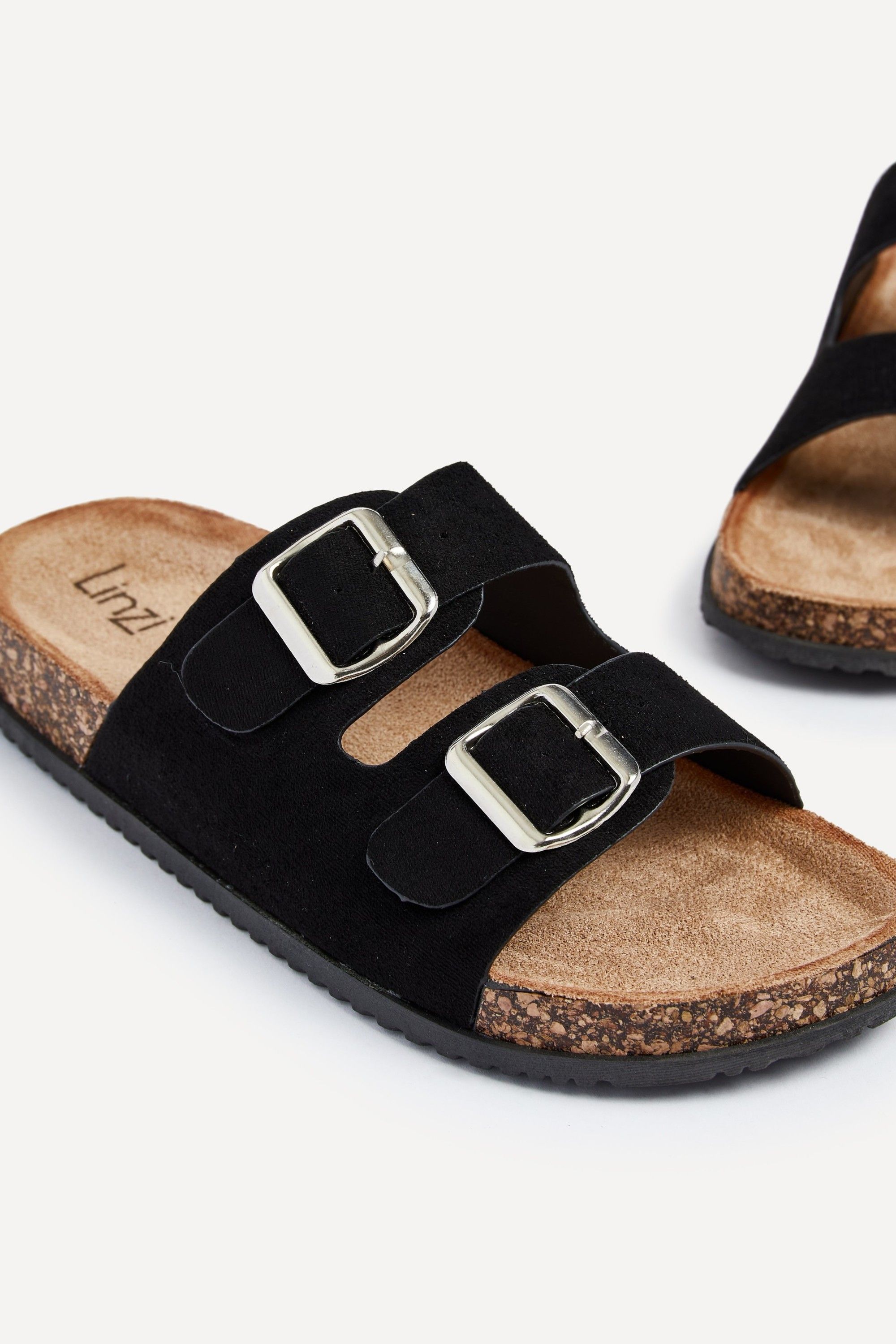 Linzi Echo Black Double Buckle Sandals image 4