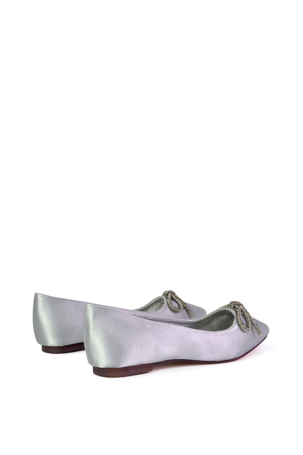 XY London 'Blossom' Diamante Bow Detail Pointed Toe Ballerina Pumps image 4