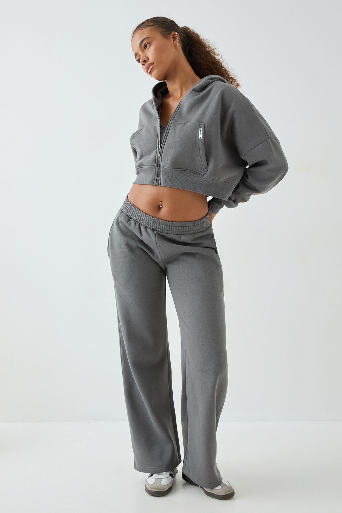 DSGN Studio DSGN Studio Boxy Crop Hoodie Charcoal image 4