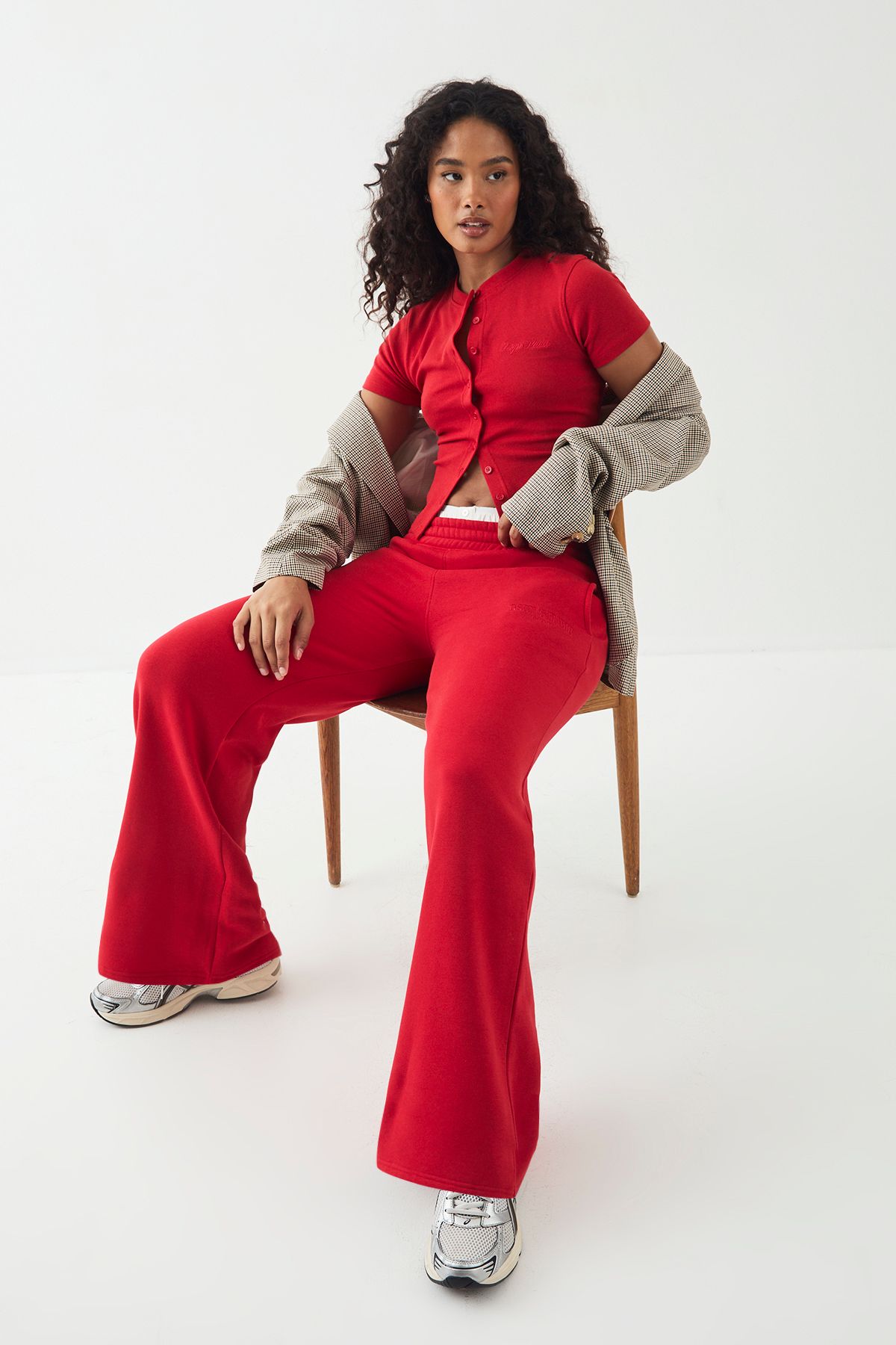 DSGN Studio DSGN Studio Embroidered Straight Leg Jogger Red image 3
