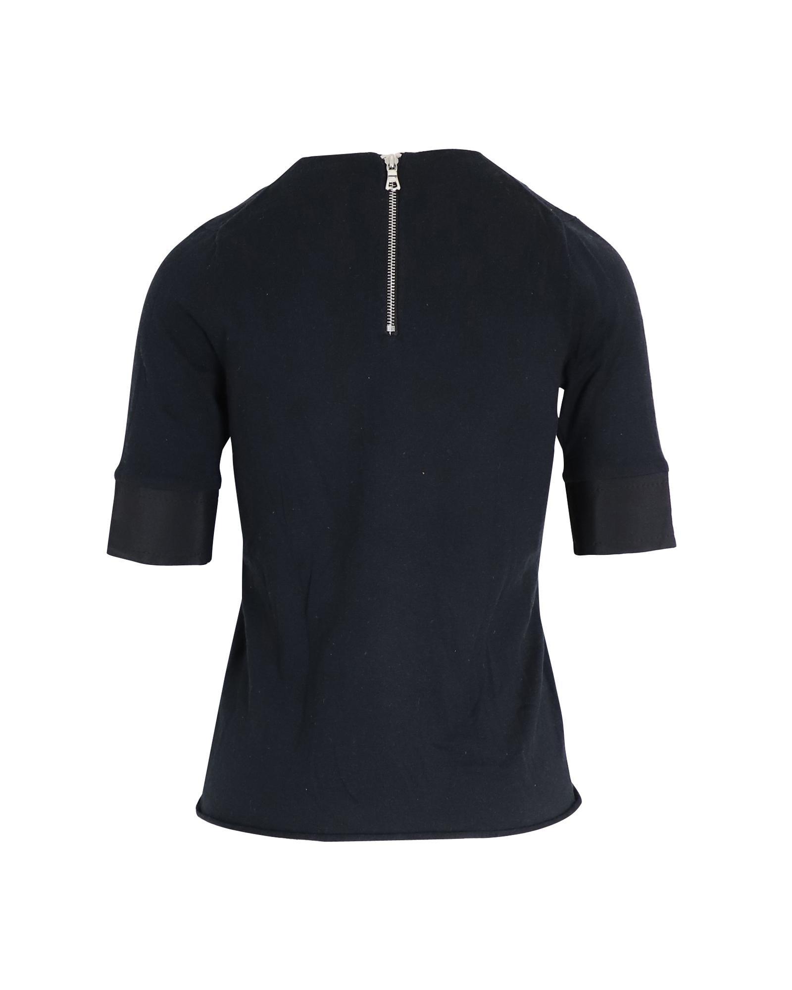 Marc Jacobs Preloved Velvet Trim Collared Top Wo - Black T-Shirts image 2
