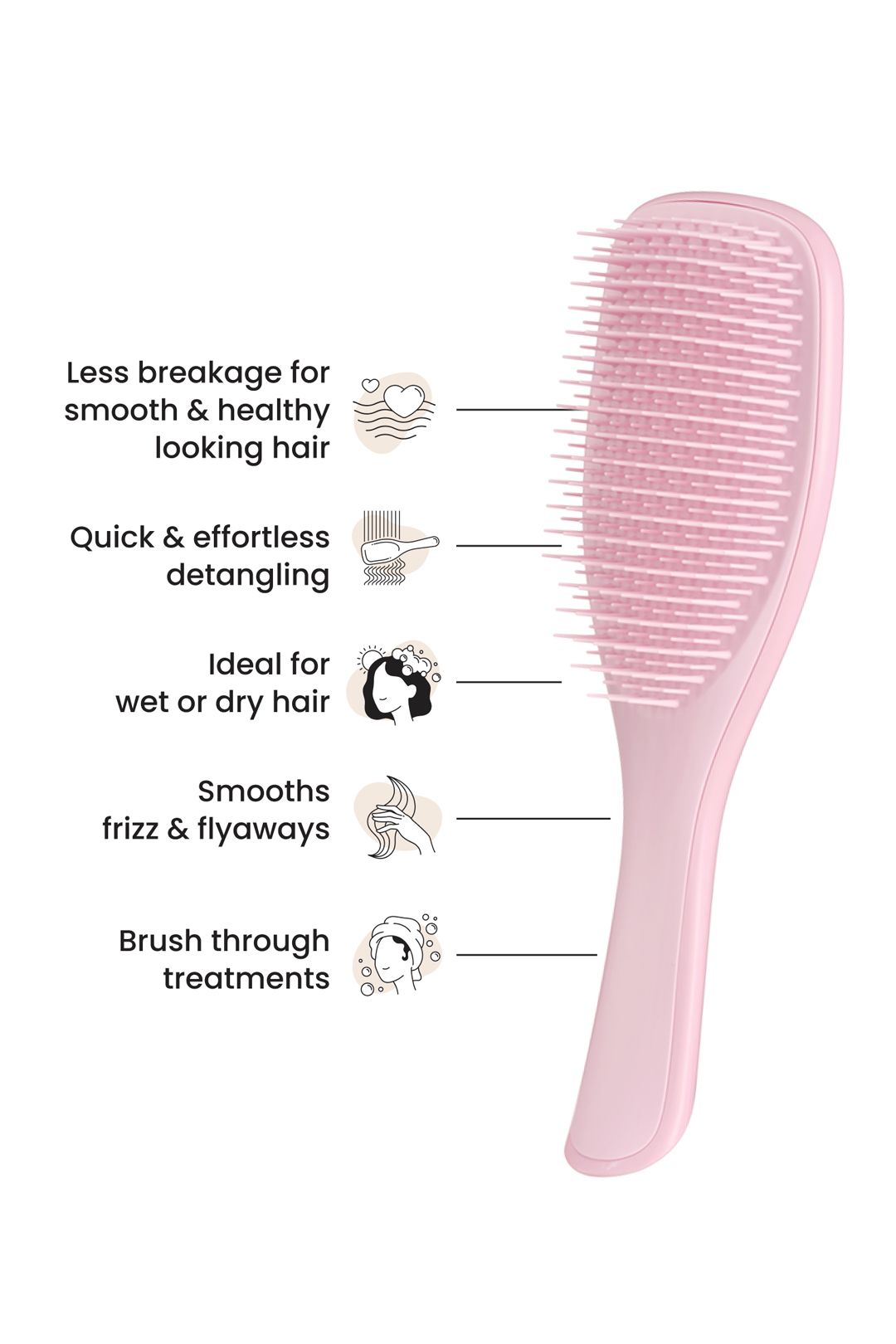 Tangle Teezer The Wet Detangler Hairbrush - Millennial Pink Pink image 5