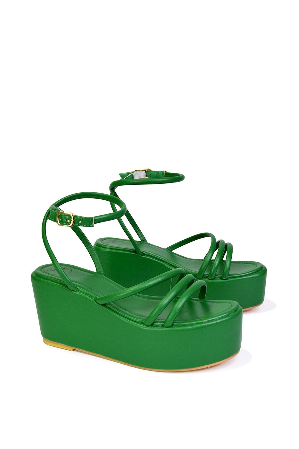 XY London 'Birdie' Ankle Strap Platform Sandal Wedge Heel Flatforms image 4