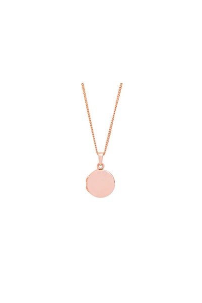 Simply Silver Sterling Silver Rose Gold Round Locket