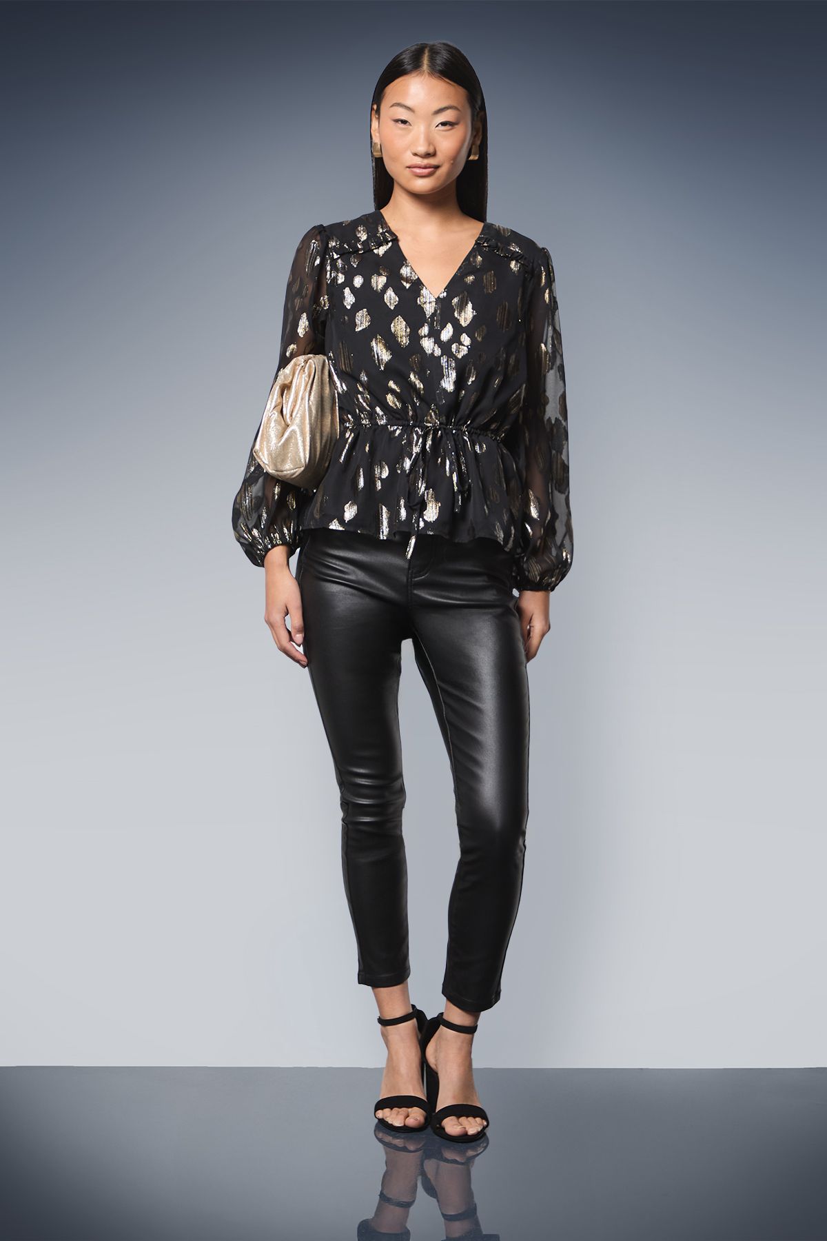 Dorothy Perkins Petite Coated Skinny Jean Black image 1