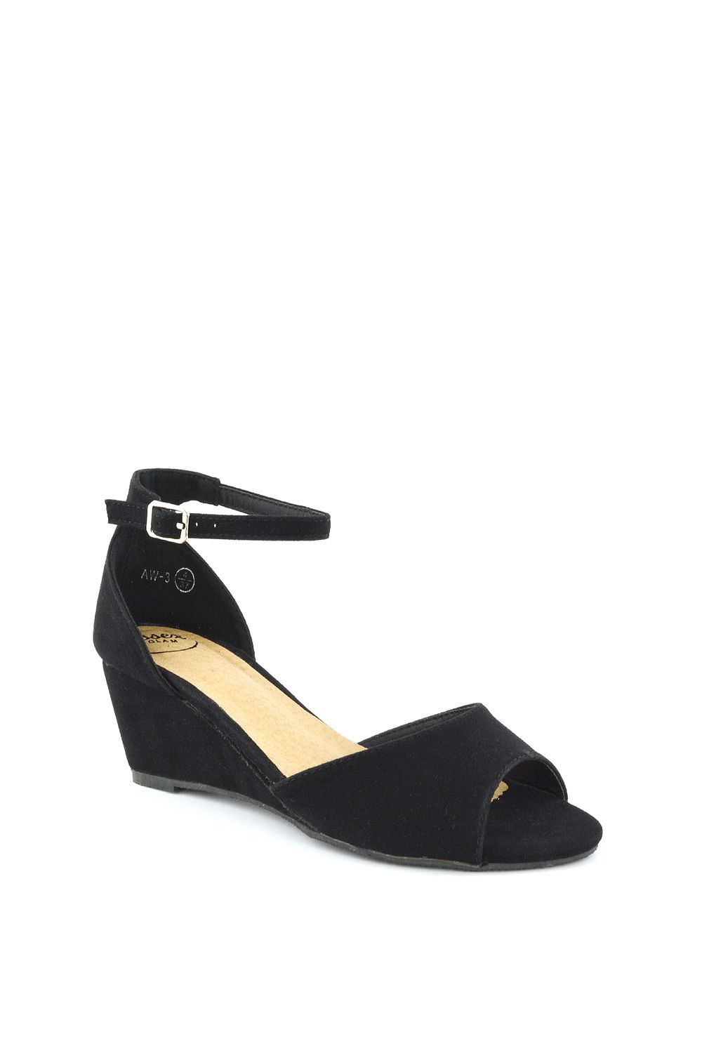 XY London 'Lottie' Peeptoe Mid Wedge Heel Sandals image 2
