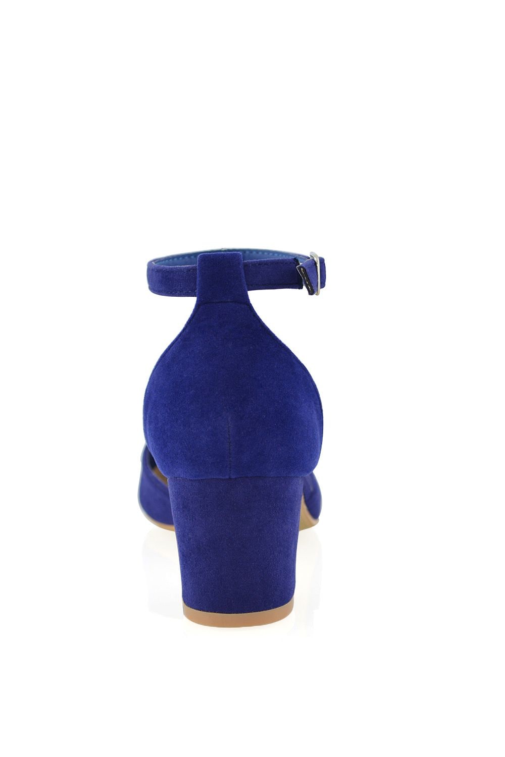 XY London 'Billie-May' Chunky Strappy Mid Block High Heels Court Shoes image 3