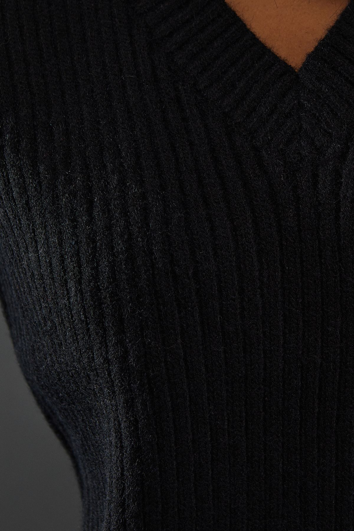 Warehouse V Neck Knitted Vest Black image 5