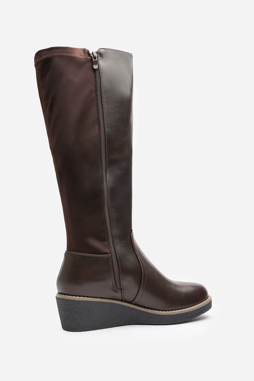 Where's That From 'Livia' Knee High Wedge Boot With Stitch Detail image 3