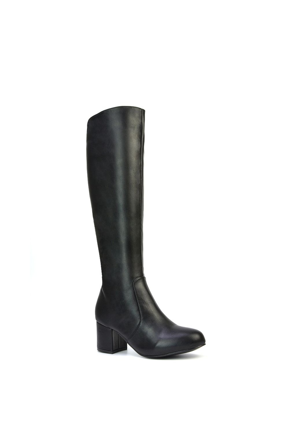XY London 'Honey' Knee High Boots with Mid Block Heel and Inside Zip image 2