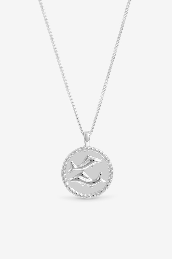 Simply Silver Sterling Silver 925 Zodiac Pendant - Pisces