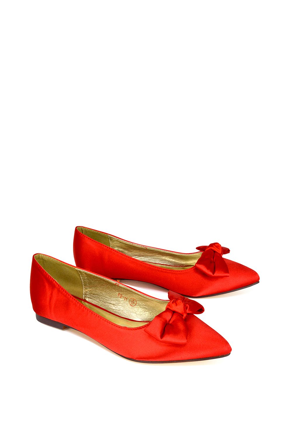 XY London 'Cally' Bow Detail Pointed Toe Ballerina Bridal Pump Shoes image 3