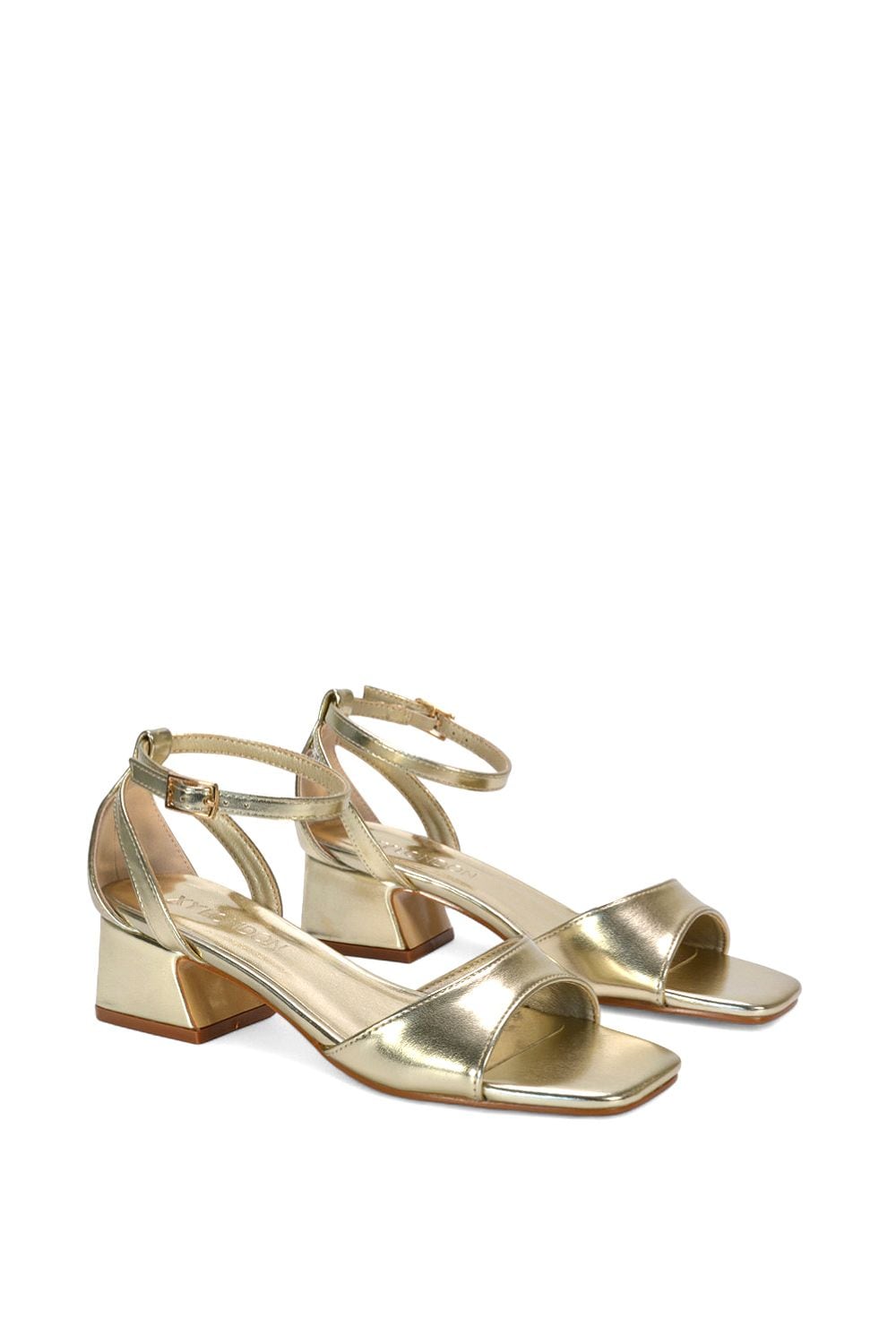 XY London 'Hayley' Strappy Block Low Heel Sandals With Cut Out image 4