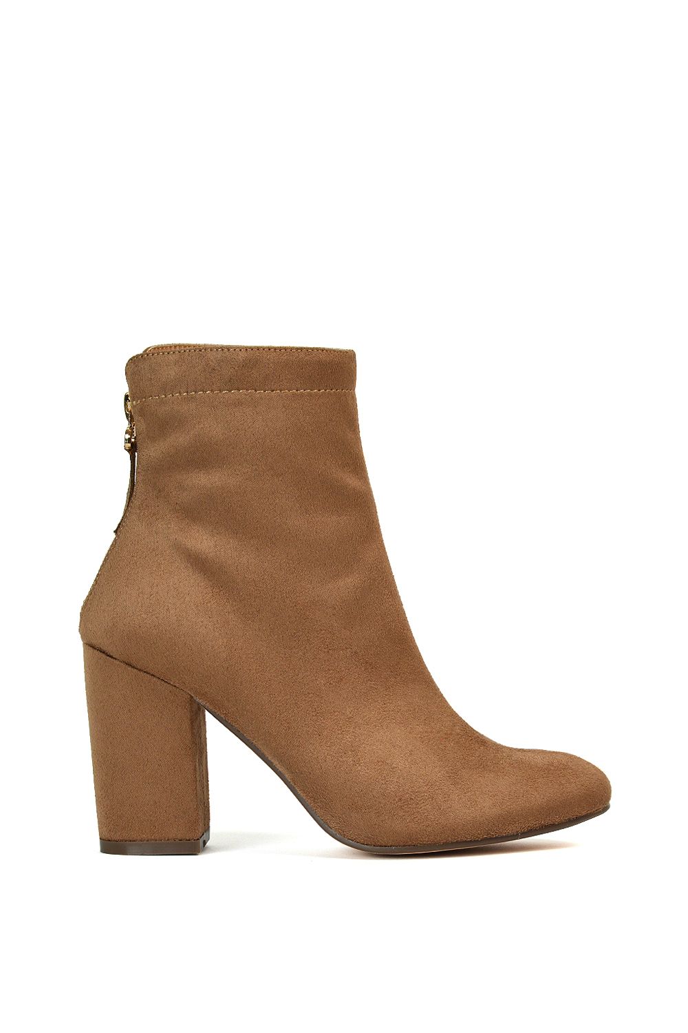 XY London 'Evia' Zip-Up Mid Block Heel Sock Ankle Boots image 1