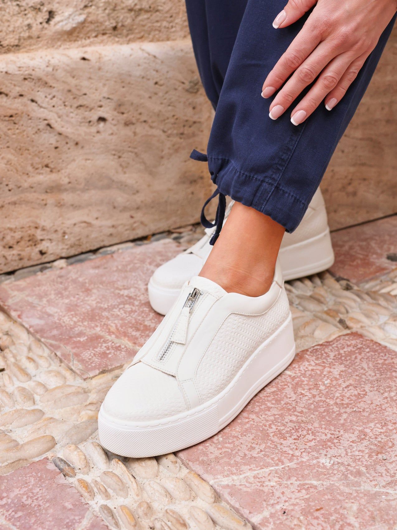 Linzi Piper White Faux Leather Platform Trainer image 6