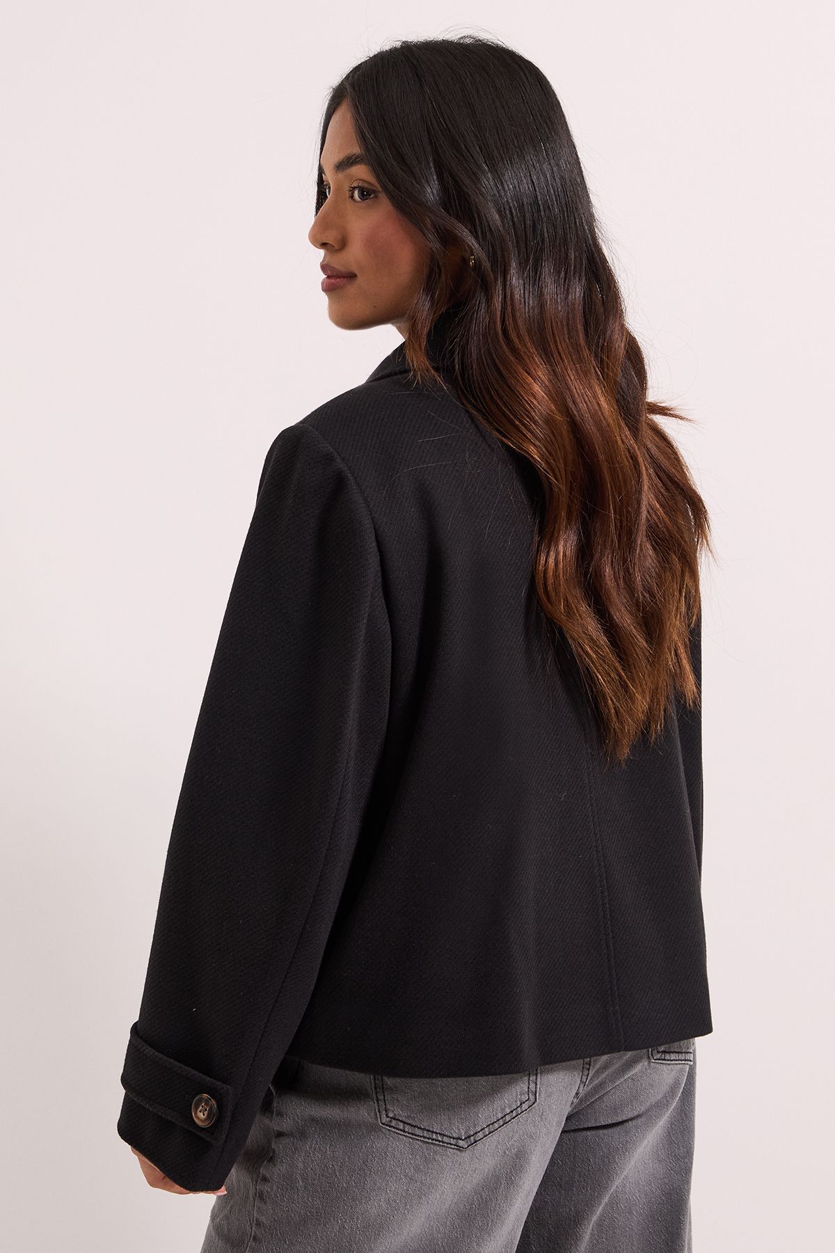 Dorothy Perkins Petite Short Trench Coat Black image 4