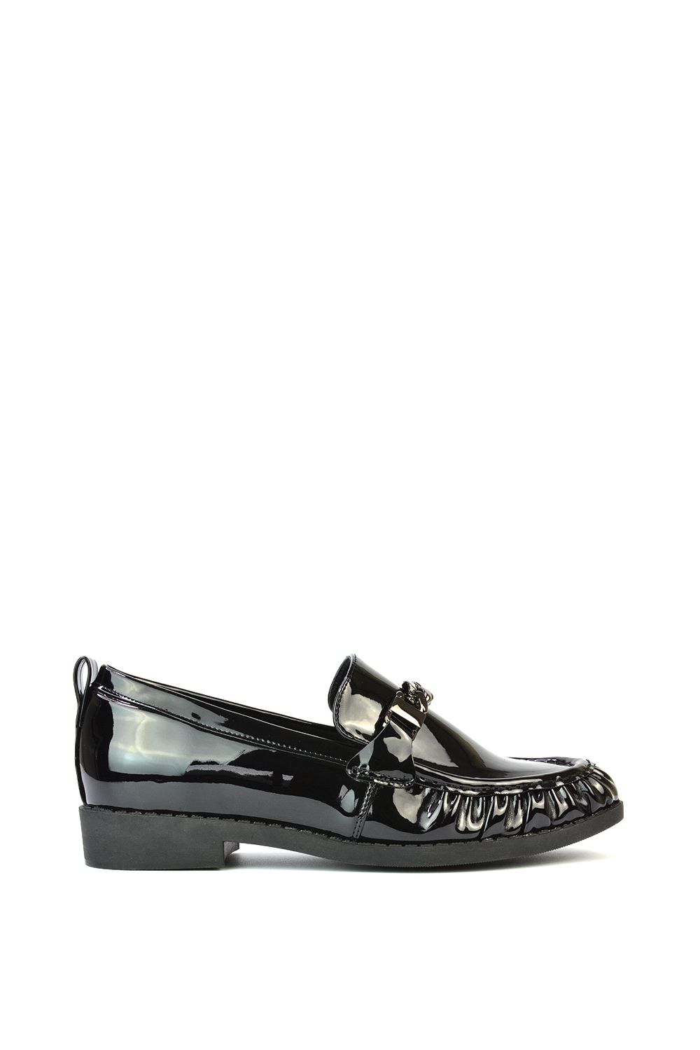 XY London 'Heidi' Chain Detail Ruched Loafer Back to School Shoes image 1