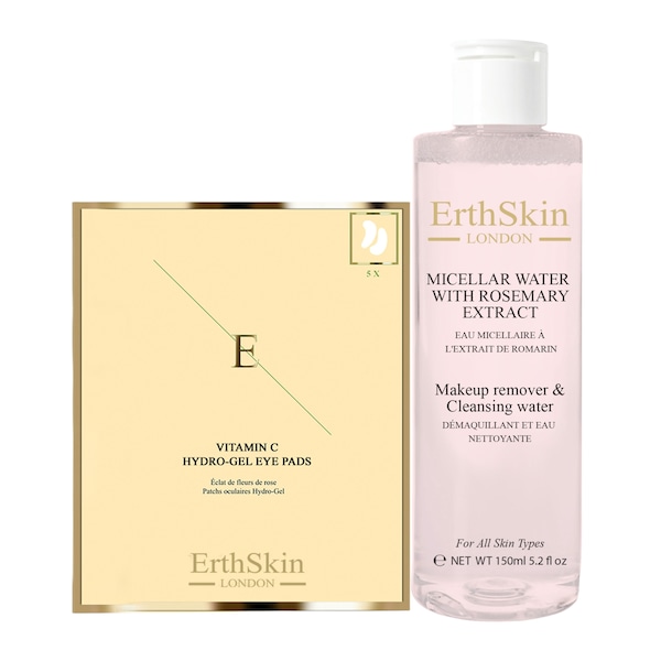 Erth Skin London Vitamin C Hydrogel Eye Pads x 5 + Micellar Water Extract 150ml