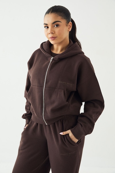 DSGN Studio DSGN Studio Sport Training Club Zip Through Hoodie Coffee Bean
