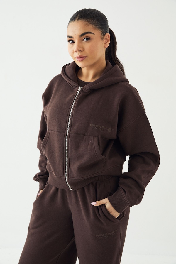 DSGN Studio DSGN Studio Sport Training Club Zip Through Hoodie Coffee Bean