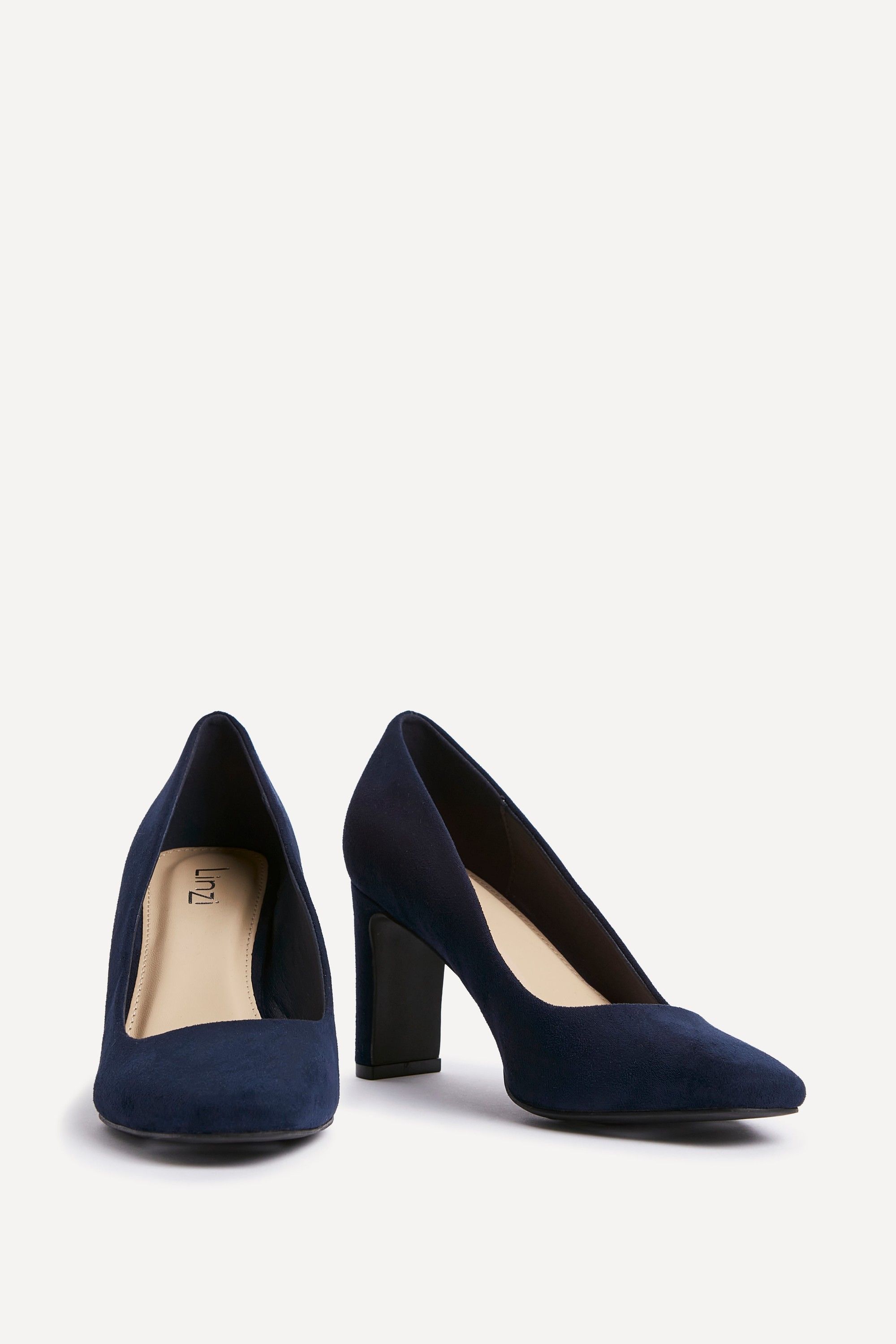 Linzi Agenda Navy Faux Suede Modern Style Court Heel image 3