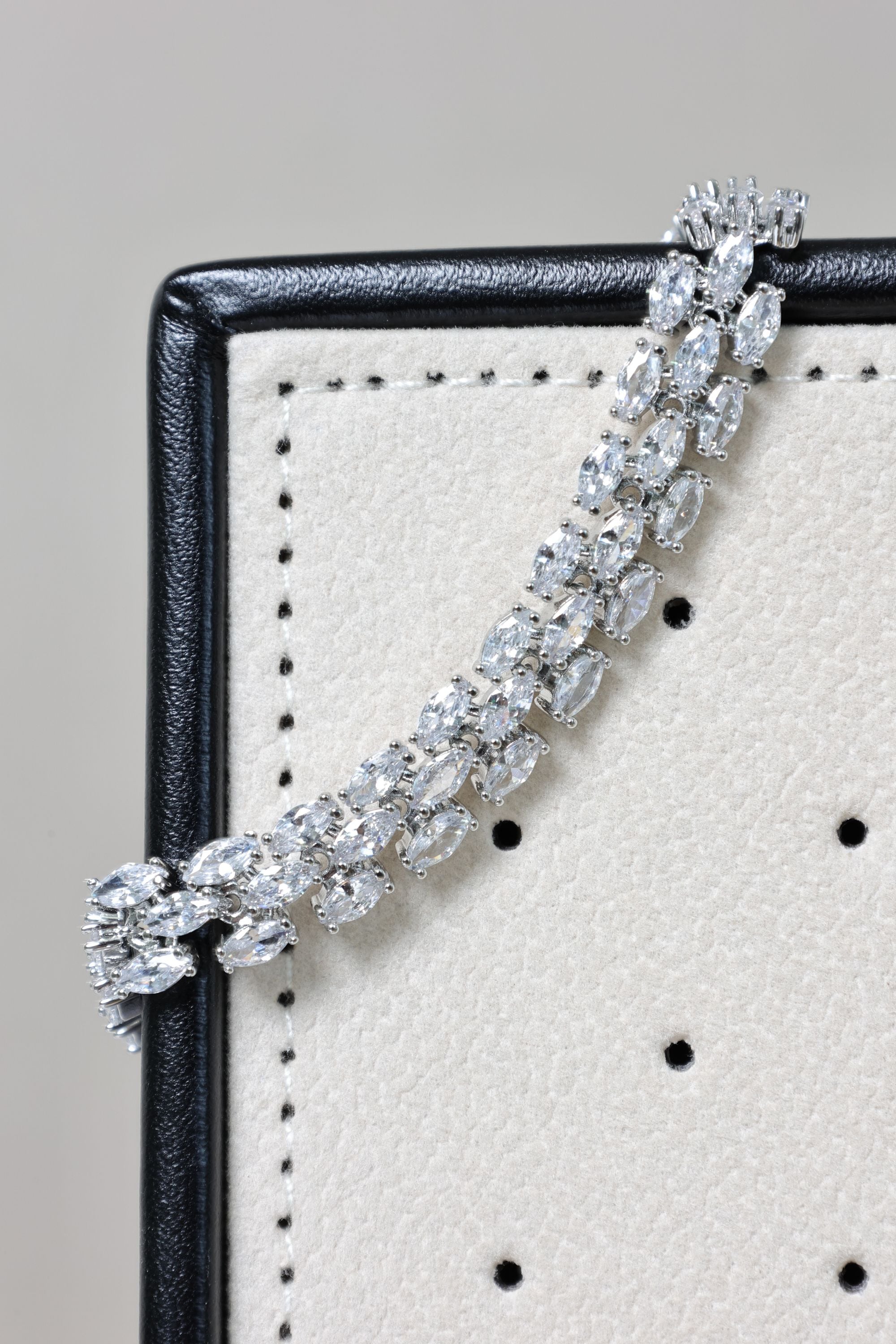 Jon Richard Rhodium Plated and Cubic Zirconia Navette Bracelet image 3