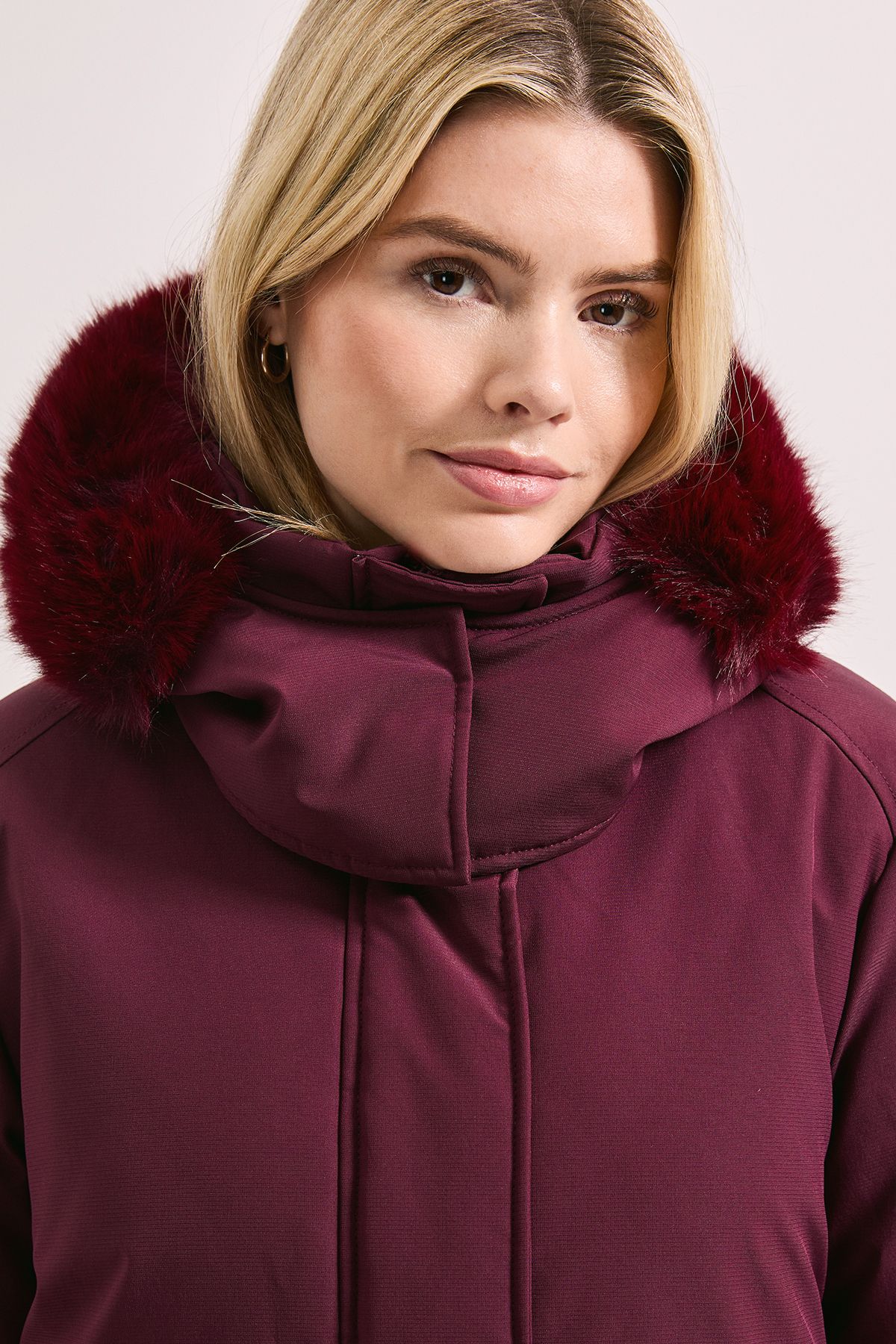 Dorothy Perkins Glam Padded Parka Berry image 4