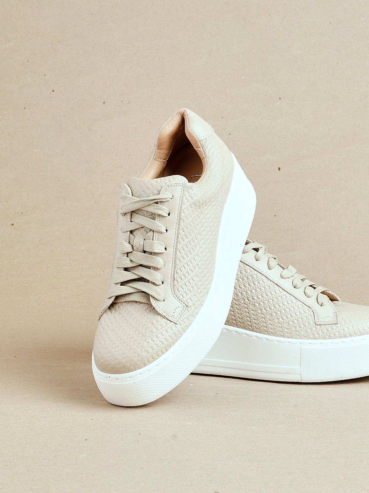 Linzi Twyla Mocha Faux Leather Platform Trainer image 2