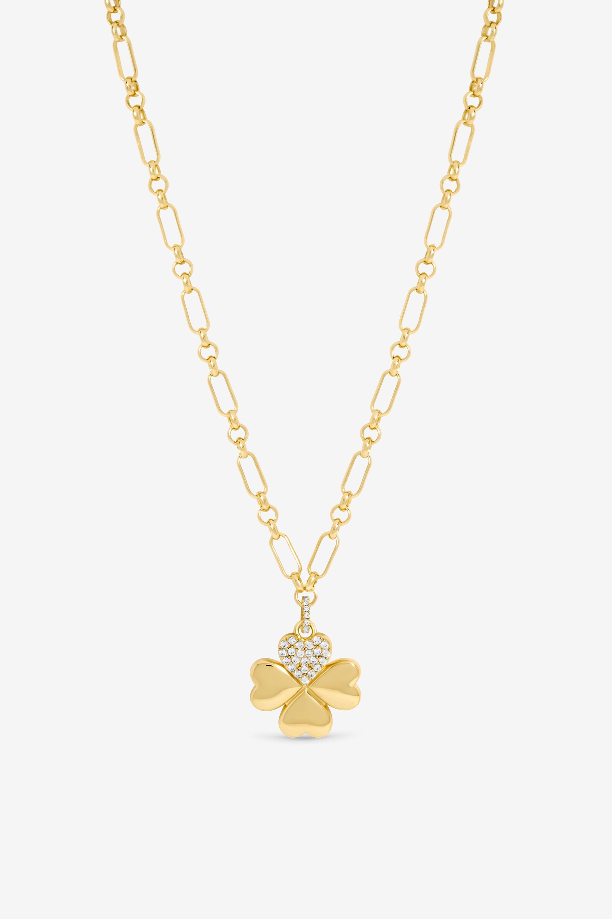 Mood Gold Plated Clover Pendant Gift Boxed image 2