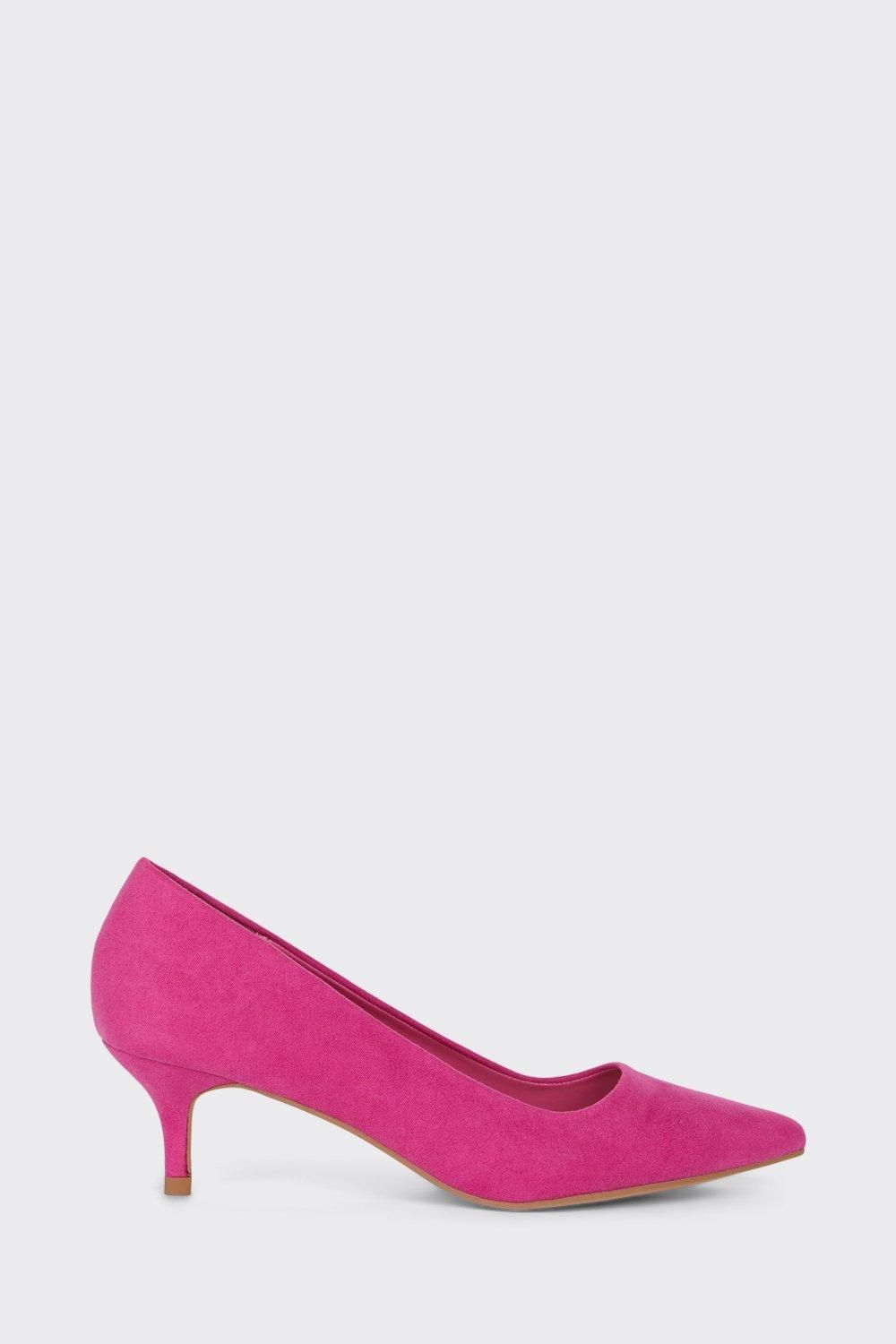 Dorothy Perkins Dove Kitten Heel Court Shoes Pink image 2