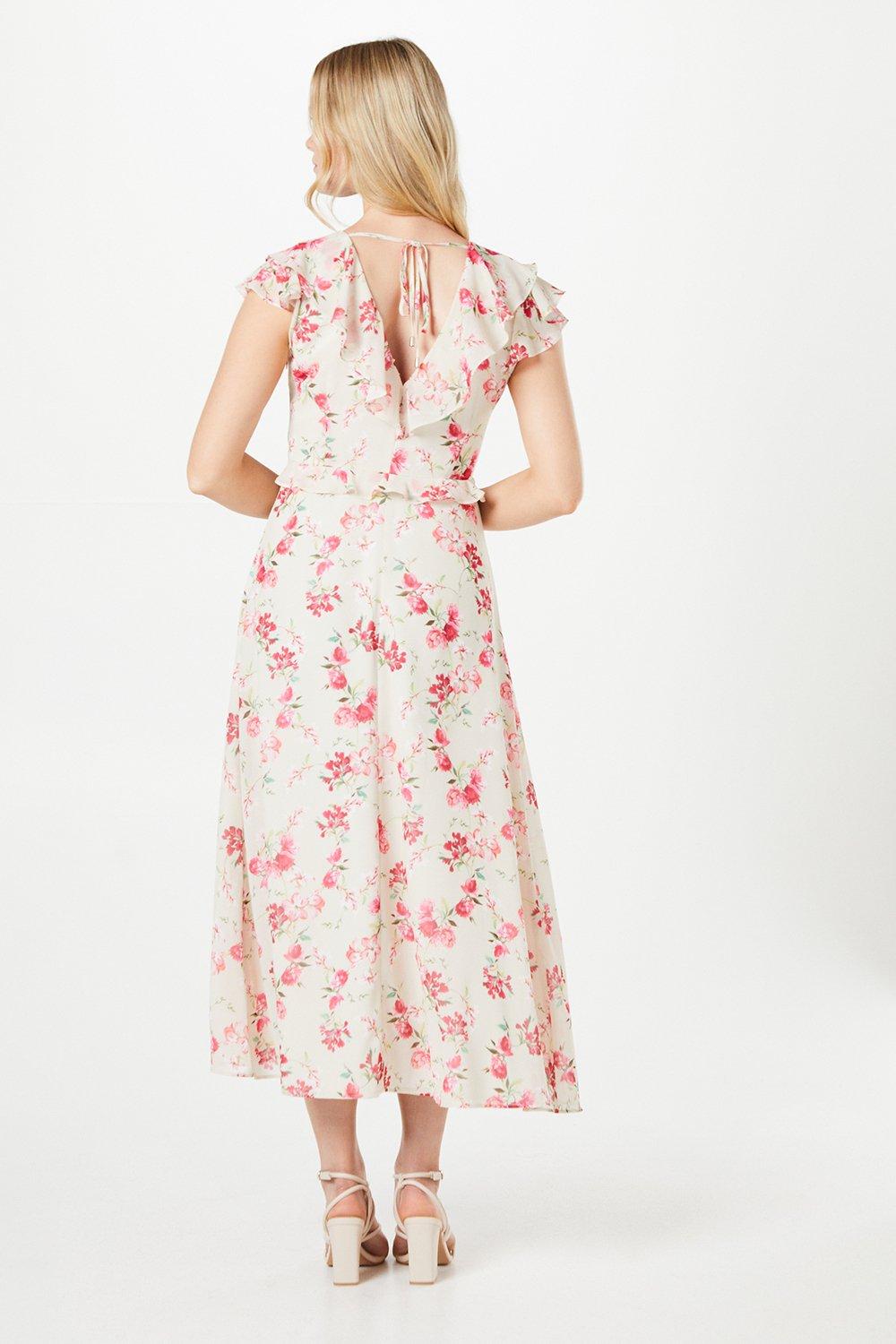 Oasis Floral Dobby Ruffle Midaxi Dress image 3